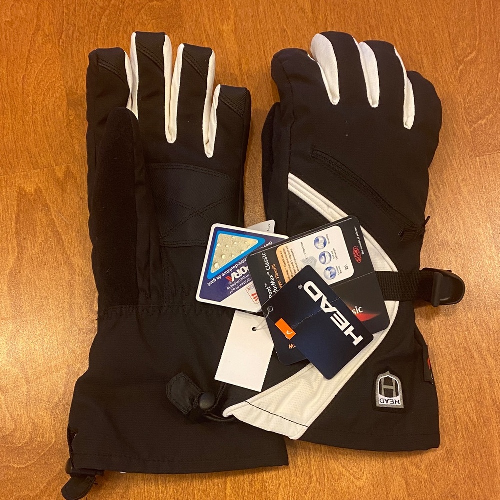 Head Black and White Ski Gloves